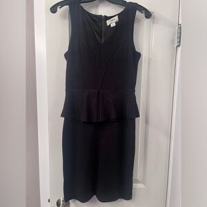 Ganni black peplum midi dress